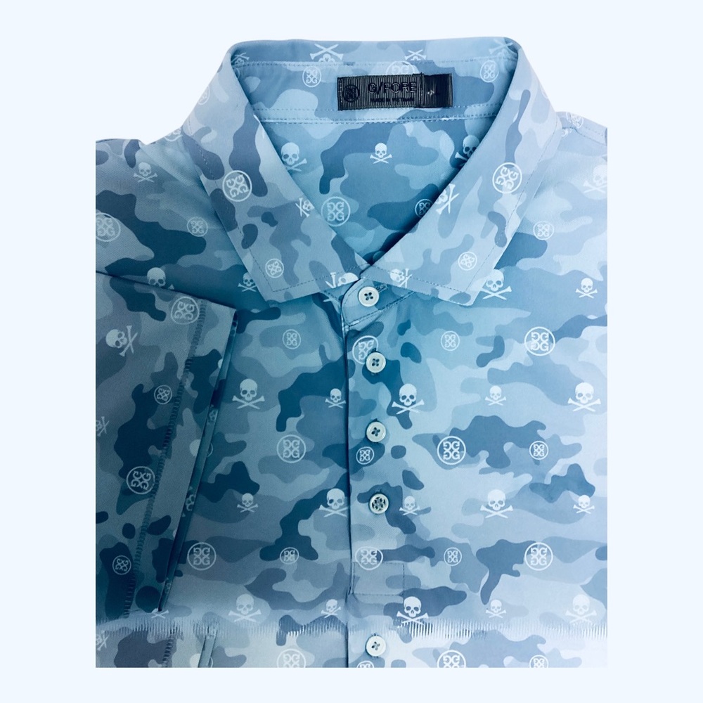 G/Fore Mens Camo Skull Print Polo Shirt size L